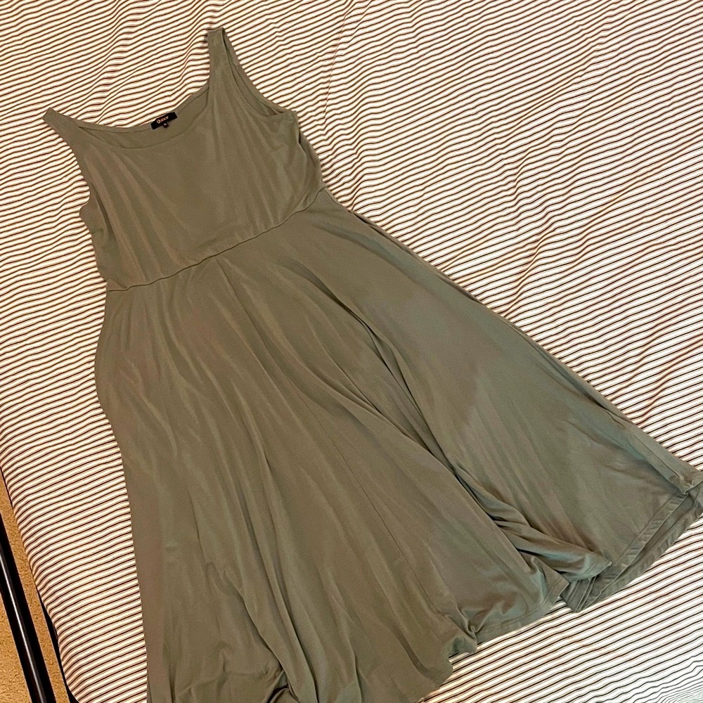 Quince Green Scoop Neck Tencel Jersey Sundress
